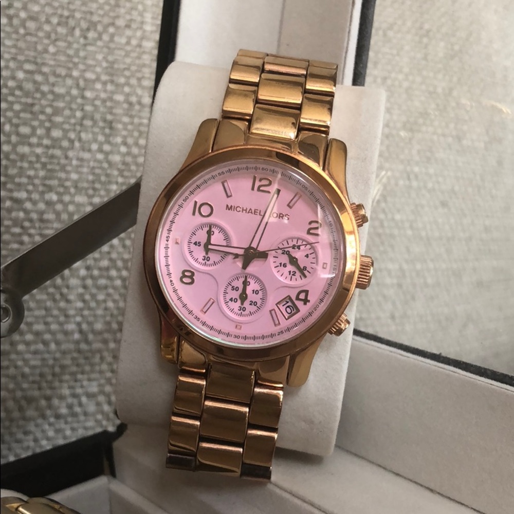 Rose gold, light pink face, Michael Kors watch